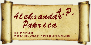 Aleksandar Paprica vizit kartica